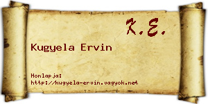 Kugyela Ervin névjegykártya