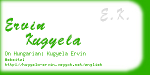 ervin kugyela business card